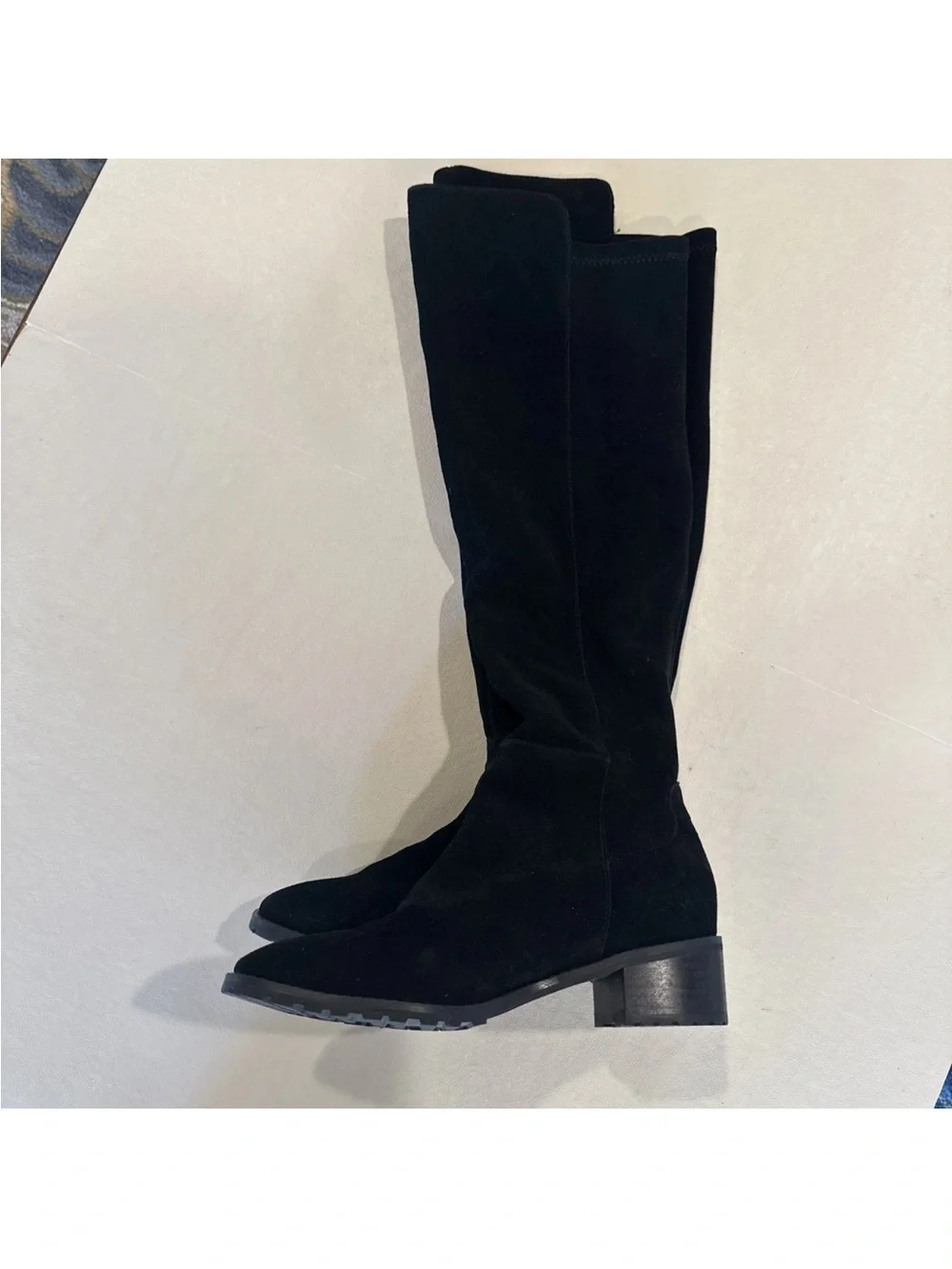 Blondo Women's Sierra Riding Boot Waterproof Black Suede Boot Size 9 B6747 EUC